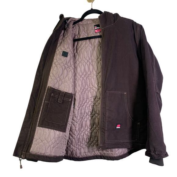 BERNE Coat Duck Canvas Canvas Heavy Duty Workwear Insulated Quilted Lining Hood - Picture 2 of 16